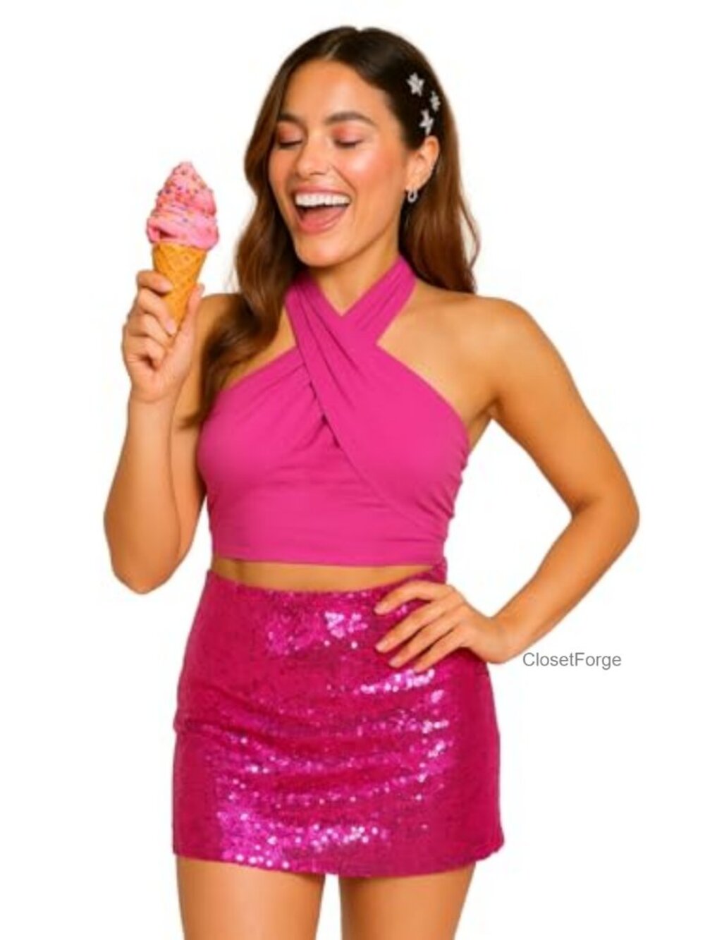 Cotton Halter Crop Top 2-in-1 Convertible Tube Smocked Back